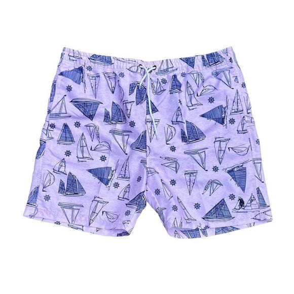 U.S POLO ASSN Men’s Pink Swim Shorts W/ Sailboat Pattern Size XL - Picture 1 of 3